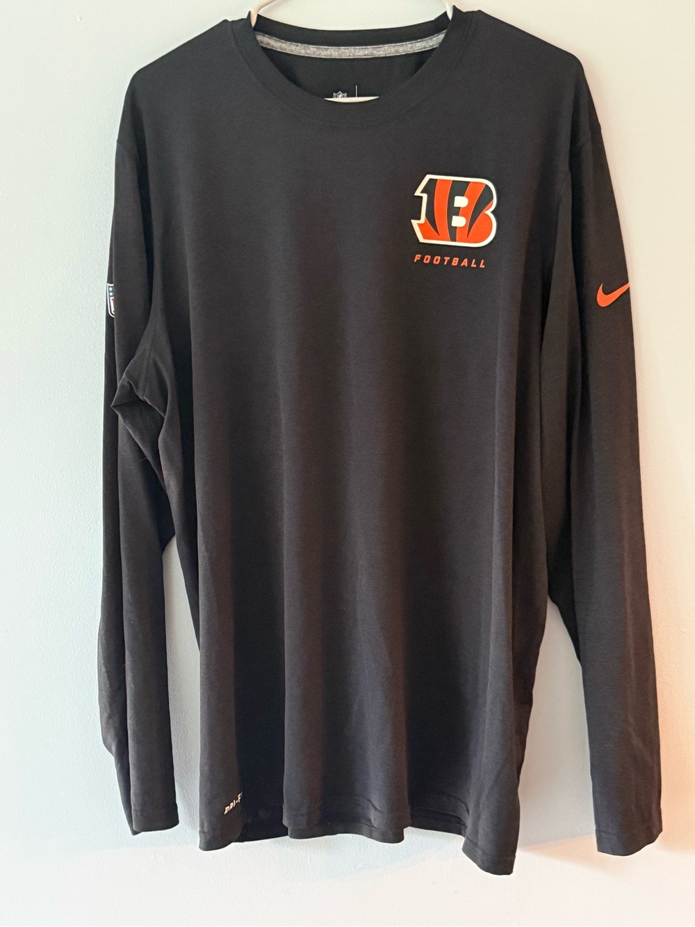 NFL Cincinnati Bengals Black and Orange Long-Sleeve Shirt